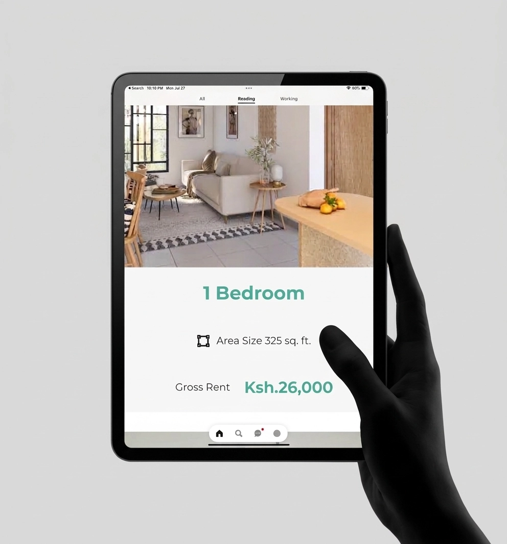 Zima Residences website Tablet mockup